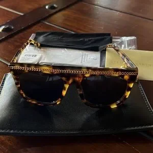 BRAND NEW-DISCONTINUED STELLA MCCARTNEY GOLD CHAIN AVANA-AVANA-BROWN SUNGLASSES Stella McCartney SC0065S Sunglasses | FREE Shipping - SOLD OUT main image 4